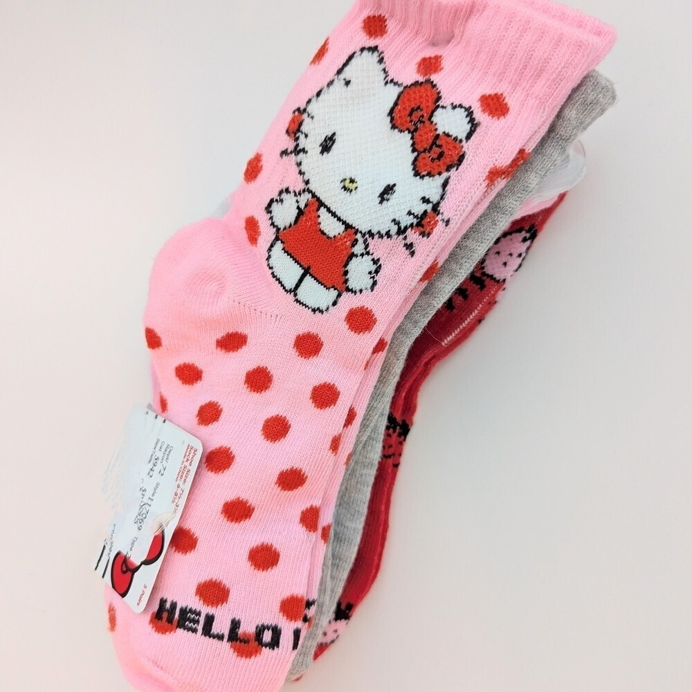 Hello Kitty 5 Pack/Pair Kids Crew Socks - 5 Different Designs